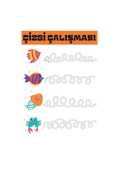 Okul Öncesi En Süper Çizgi Çalışmaları Yaz-sil