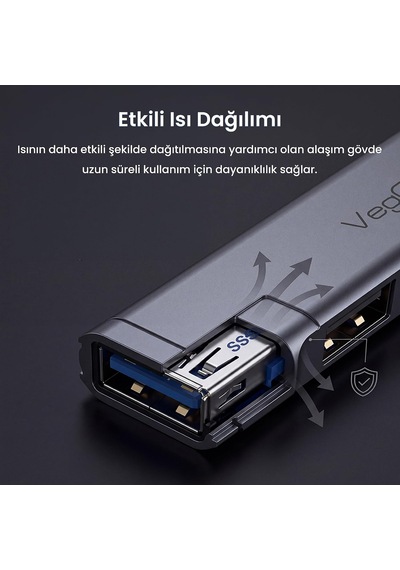 4 Portlu Type-c To Usb 3.0 + 3 Usb 2.0 Çoklayıcı Dönüştürücü Usb Hub