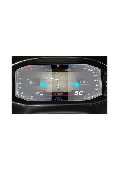 Cupra Ateca Uyumlu 10.25 İnç Araç Ekran Koruyucu Dijital Gösterge 9h Nano Kırılmaz Şeffaf