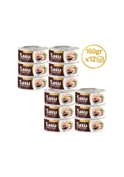 Sasu Barbekü Soslu Ton Balığı  Bütün Dilim 12 x 160 G