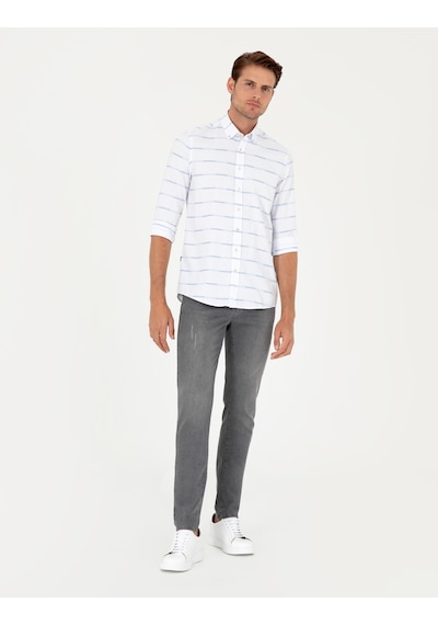 Pierre Cardin Erkek Mavi Gömlek Desenli 50296902-vr036 Mavi