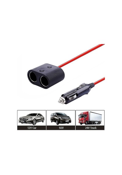 Speeduf1.5metre Çakmak Uzatma Kablosu2li 12v/24v Çakmak Çoklayıcı