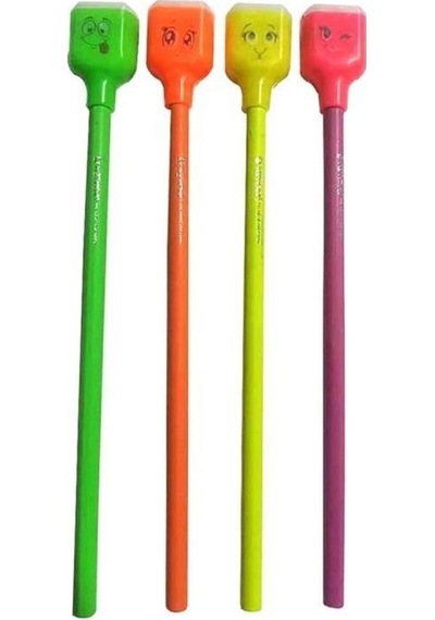 Çim Adam Başlıklı Kurşun Kalem 4 Lü 1 Paket Çimojini Yeşeren Çim Başlıklı Kurşun Kalem Hediyelik Çim Kalem