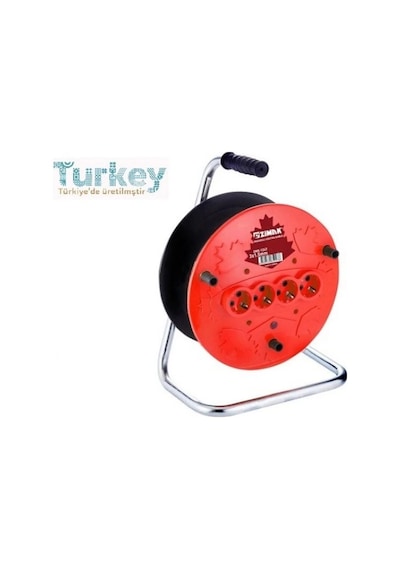 Extra 4lü Elektrik Seyyar Makaralı Uzatma Kablo 20 Metre Taşınabilir Çok Renkli