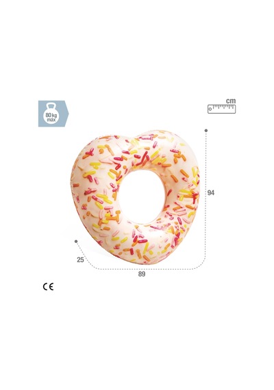 Intex 56253 Kalp Şekilli Donut Simit 104 Cm, Su Sporları, Plaj Malzemesi, Şişme Ürün, Yüzme Aksesuarı, Kamp, Dalış, Güvenlik