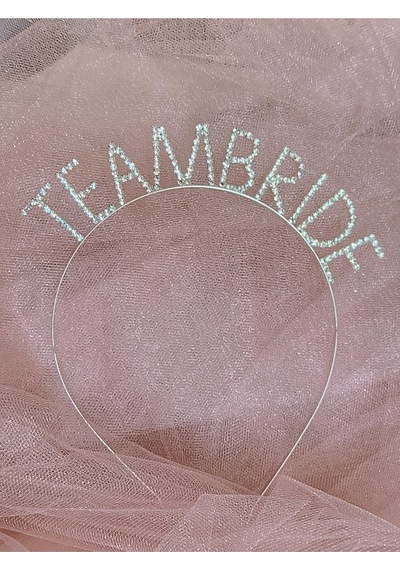 Team Bride Yazılı Metal Kristal Taşlı Taç Bekarlığa Veda Nedime Tacı