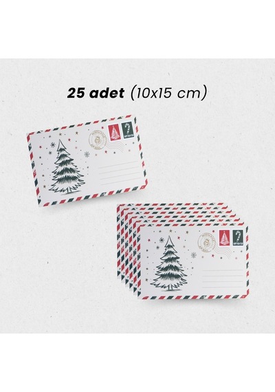 Yılbaşı Çam Ağacı Temalı Kartpostal Seti, Yeniyıl, Noel, Tebrik V