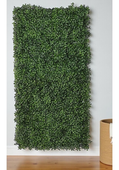 Cihan Çiçekçilik Yapay Çiçek Duvar Kaplama Panel Şimşir Tabaka 40x60 Cm Yeşil Dikey Bahçe Kontef Beyaz- Yeşil