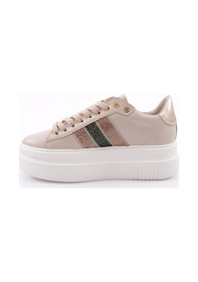Dgn Es865 Kadin Kalin Silver Taşli Sneakers Ayakkabi ES865-2007-R0152 Bej