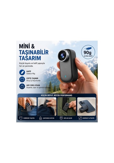 Castu M11 4k Stabilizasyonlu Giyilebilir Aksiyon Kamerası Manyetik Klipsli Çok Renkli