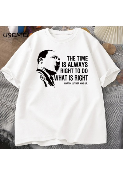 Flood Of Style Zaman Her Zaman Yapmak İçin Doğru T Shirt Erkekler Kadınlar Martin Lutherking T-shirt Mlk Boy Beyaz