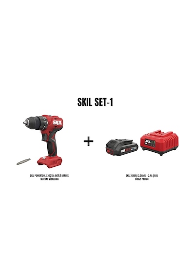 Skil Set-1 Skil Powertools 3021CA Akülü Darbeli Matkap Vidalama + Skil 3136AA 2.0AH Li + 2.4A Şarj Cihazı Promo