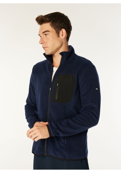 Jeep Lacivert Erkek Dik Relaxed Düz Polar Sweatshırt J4wm-swt4444