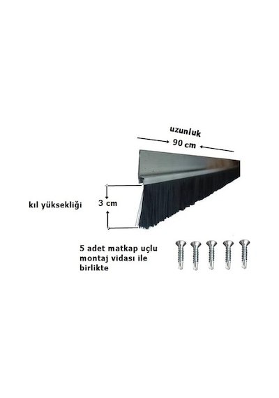Kapı Altı Fırça Alüminyum 90Cm (H Tipi )
