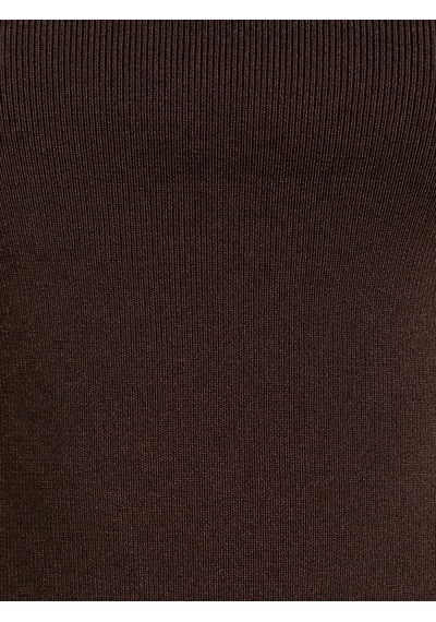 Dilvin 10770 Kare Yaka Askılı Triko Bluz-kahve Kahve