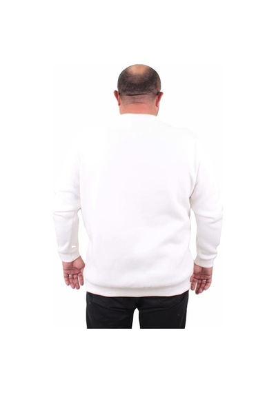 Starbattal Erkek Büyük Beden Sıfır Yaka Sweat Conture Club 23203 Ekru-Ekru