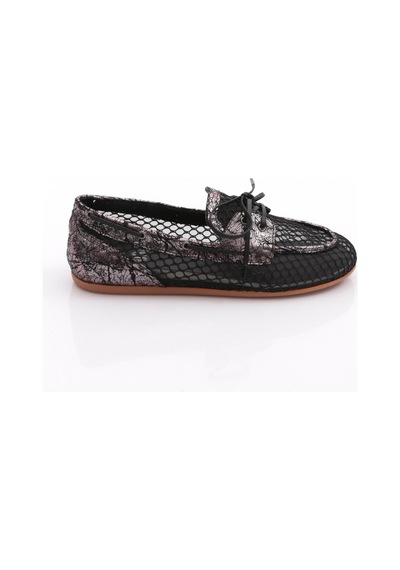 Dgn B0048 Kadin Oxford Ayakkabi Siyah