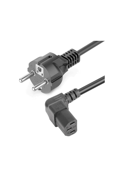 Koodmax 2 Adet C13 Power Kablo - Elektrik Güç Kablosu 90 Derece Dirsek L Tip - Dik Açılı - 1.8 Mt