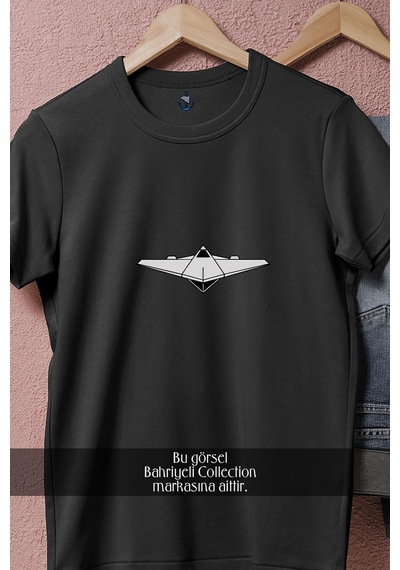 Bahriyeli Collection Oversize Savaş Uçağı Vektörel Tasarımlı Unisex T-shirt Siyah Bahriyeli Collection Oversize Savaş Uçağı Vektörel Tasarımlı Unisex T-shirt Siyah
