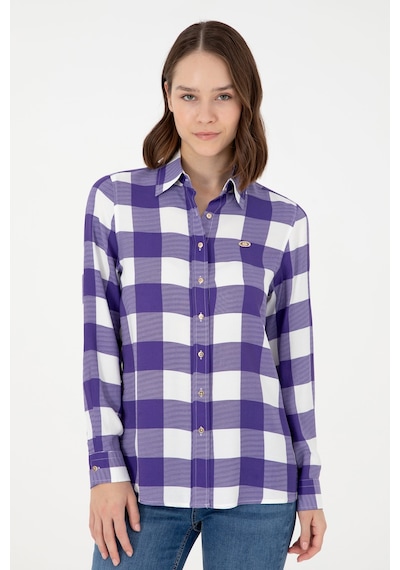 U.s. Polo Assn. Kadın Mor Gömlek Desenli 50291096-vr038 Mor