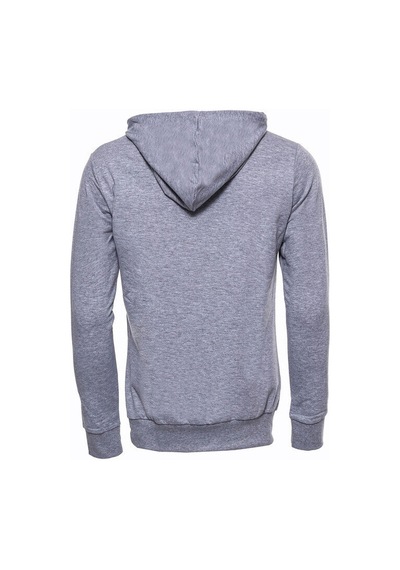 Wessi Gri Taşlı Baskılı Kapşonşlu Sweatshirt Gri