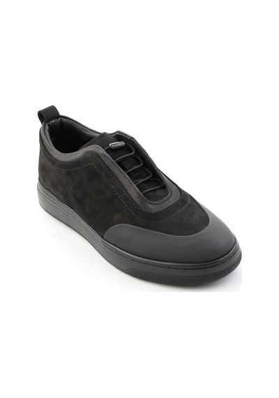 Bambi Siyah Nubuk Hakiki Deri Erkek Sneaker E01774017201