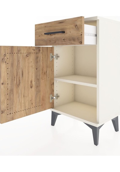 Arges Komodin Tek Raflı Tek Çekmeceli Tek Kapaklı 44x30x80 Aytaşı-çam Aytası