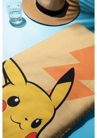 Dijital Baskı Plaj Deniz Havlusu Pikachu Desenli Peştamal Hvl0013 Renkli