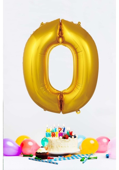 Gold Rakam Folyo Balon Gold Sayı Balonlar 16 Inç 40 Cm 0