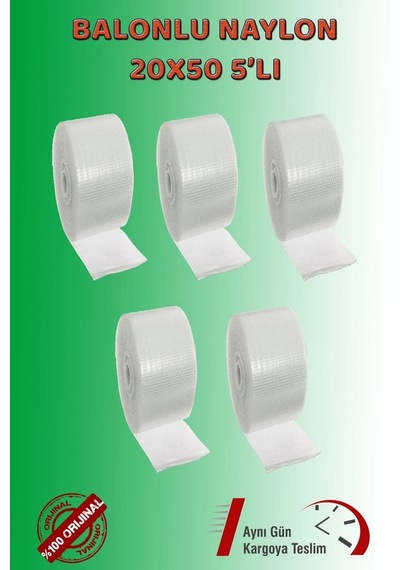 Balonlu Naylon 20 Cm X 50 Mt 5-li Set Patpat Pıtpıt Ambalaj, Paketleme, Eşya Koruma Naylonu