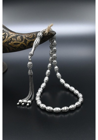 Erkek 925 Ayar Oksitli Tesbih Orta Boy -29 Gr- 901344 Gümüş