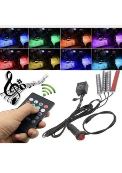 12 Ledli Ayak Altı Led Lamba Sese - Müziğe Duyarlı Led