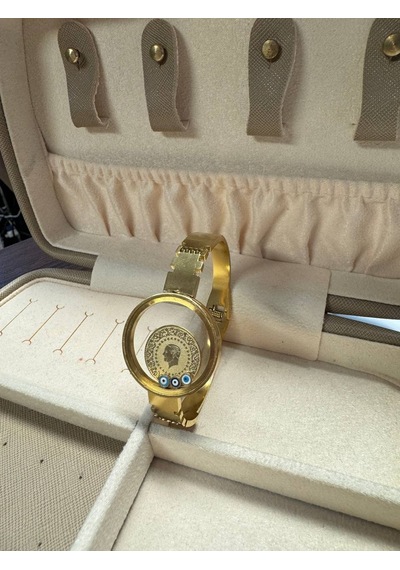 Çelik Gold Renk Figür Açılabilir Fanus Model Kadın İtalyan Zincir