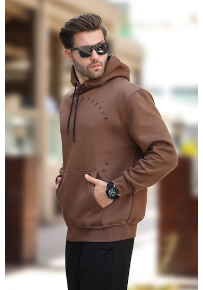 Madmext Kahverengi Kapüşonlu Cep Detaylı Nakışlı Erkek Sweatshirt 7054-kahverengi Kahverengi Madmext Kahverengi Kapüşonlu Cep Detaylı Nakışlı Erkek Sweatshirt 7054-kahverengi Kahverengi