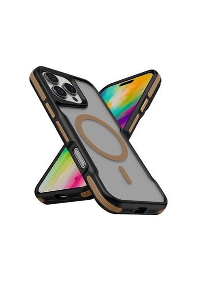 Apple İçin Uyumlu Apple iPhone 16 Pro Max Kılıf M-safe Şarj Özellikli Renkli Kenar Airbag Şeritli Zore Lamer Kapak Titanyum-gold Apple İçin Uyumlu Apple iPhone 16 Pro Max Kılıf M-safe Şarj Özellikli Renkli Kenar Airbag Şeritli Zore Lamer Kapak Titanyum-gold