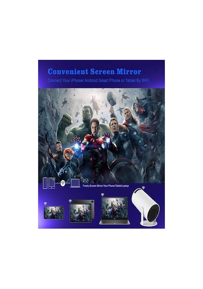Yoosee Android 11 Dual Wi-Fi 4K UHD FHD Led 1200 Mini Projektör