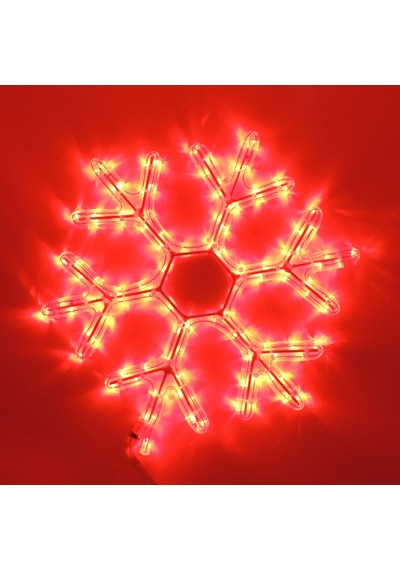 Led Işıklı Kar Tanesi Yılbaşı Süsü 220v Kırmızı 50 Cm