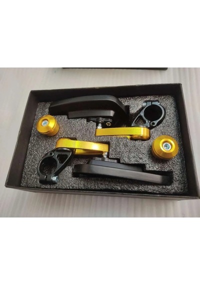 Motosiklet Katlanabilir Gidon Ayna Universal Model Ayarlanabilir Ayna Açılı Motor Gidon Aynası Gold