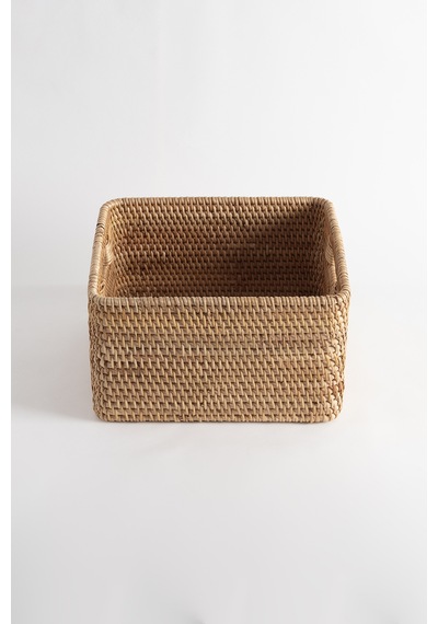 Meander Rattan Küçük Boy Saklama Kutusu & Dekoratif Sepet 27x25x1 Natural