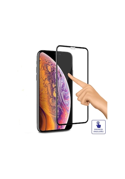 Bufalo Apple Uyumlu   iPhone Xs Max Ekran Koruyucu 9D Temperli Cam - Siyah