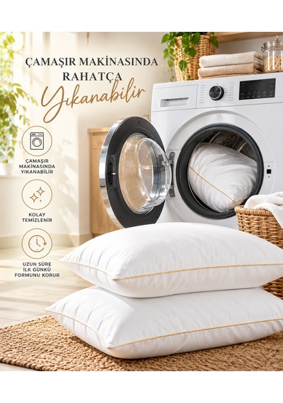 1 Adet Premium Nanojel Yastık 50x70 Cm 1200 Gram Beyaz-gold