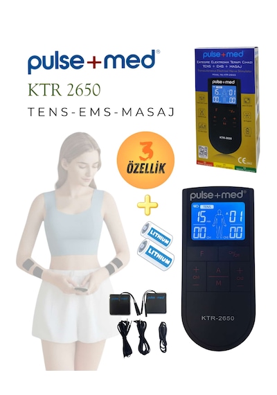 Pulsemed Ktr-2650 Şarjlı Entegre Elektronik Terapi Cihazı Tens + Ems + Masaj Şarj Edilebilir