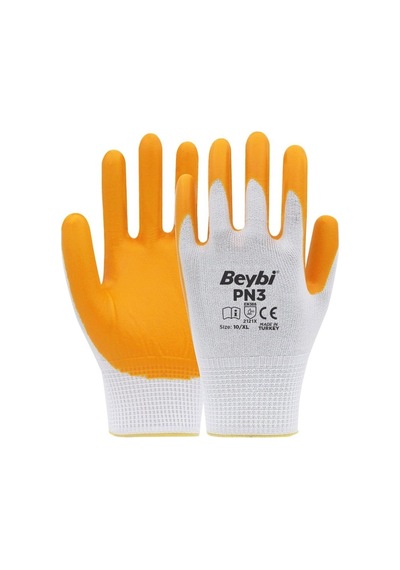 Beybi Nitril Eldiven Sarı Beyaz Pn3 No 10