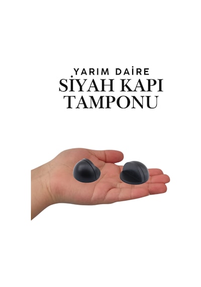 Siyah Yarım Daire Yapışkanlı Kapı Tamponu Kapı Stoperi Metal Kapı Stopu Durdurucu Kapı Kolu Koruyucu