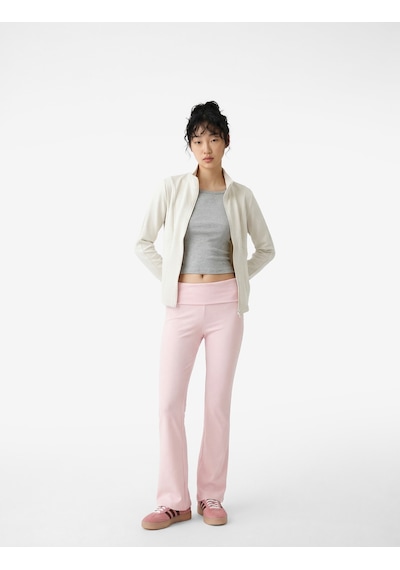 Koton Slim Fit Modal Karışımlı İspanyol Paça Pantolon Pembe 6sal40098ık Gül