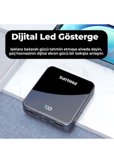 Philips DLP2121B/93 22.5 PD Portlu 10000 mAh LED Göstergeli Powerbank