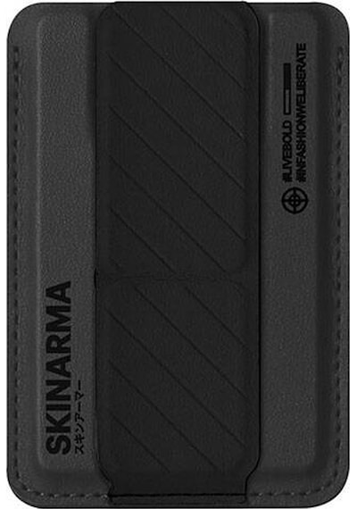 Apple Uyumlu iPhone 15 Pro Max Kılıf Skinarma Şeffaf Magsafe Şarj Özellik Kado Kartlıklı Saido Kapak Mavi