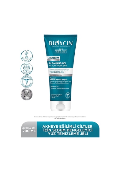 Bioxcin Acnium Sebum Dengeleyici Yüz Yıkama Jeli 200 ml Salisilik Asit Çay Ağacı Niasinamid