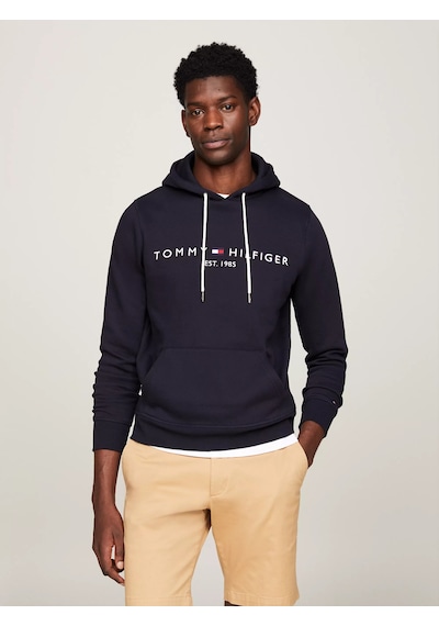 Tommy Hilfiger Erkek Core Tommy Logolu Hoody Sweatshirt - Mavi Mavi