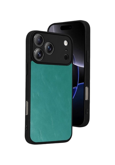 Apple İphone 17 Pro Max Uyumlu Aras Deri Kapak - Açık Yeşil